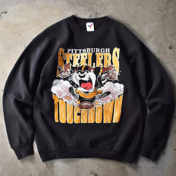 90’s Looney Tunes Pittsburgh Steelers Black COlor Sweatshirt - Picture 1 of 2